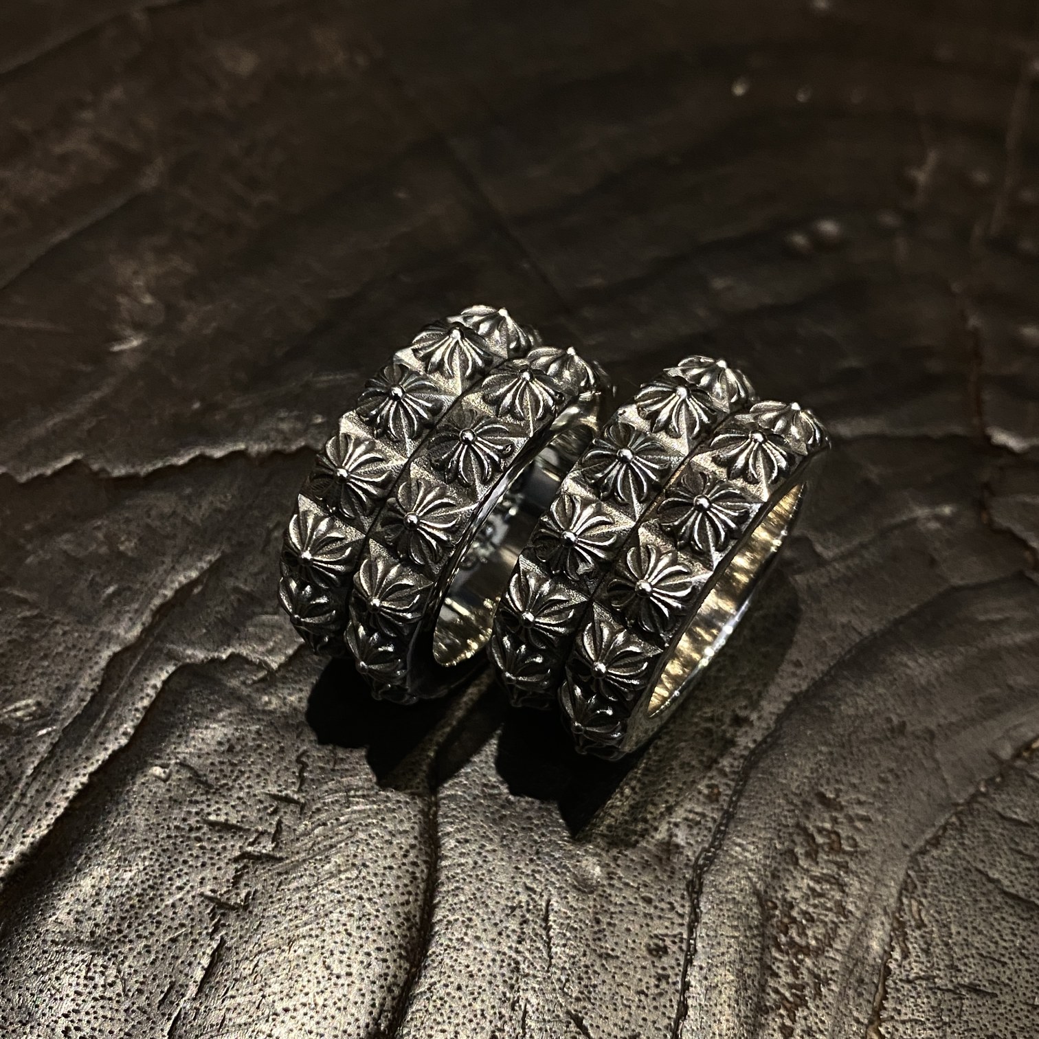 CHROME HEARTS Double Cross Flower Ring（CHROME HEARTS 289）