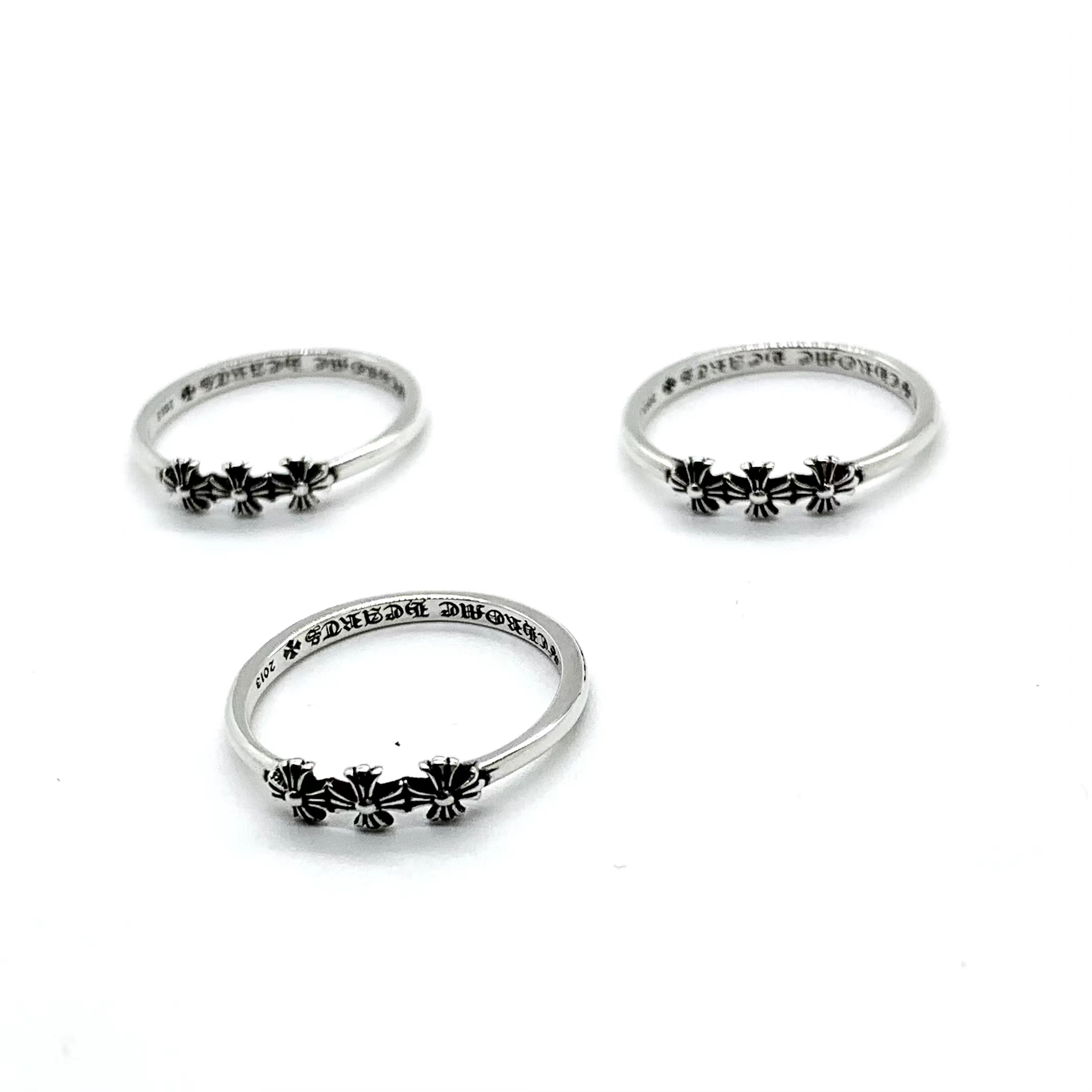 CHROME HEARTS Three Cross Flower Ring（CHROME HEARTS 281）