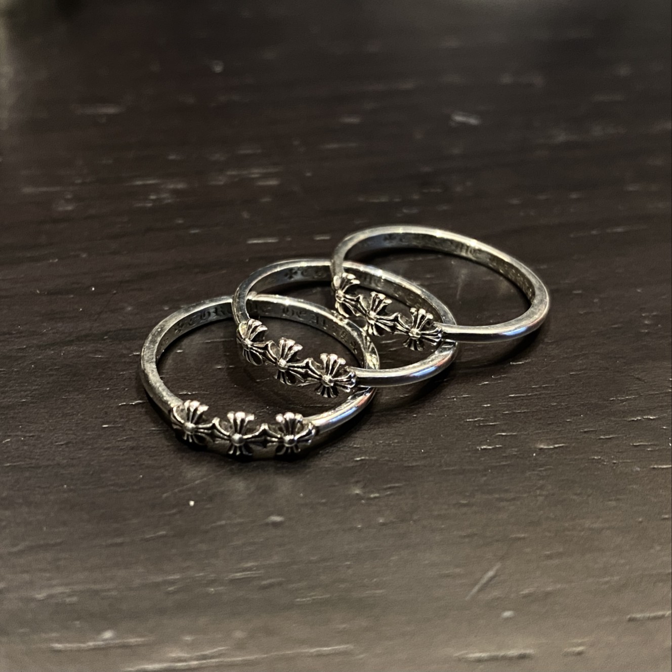 CHROME HEARTS Three Cross Flower Ring（CHROME HEARTS 281）