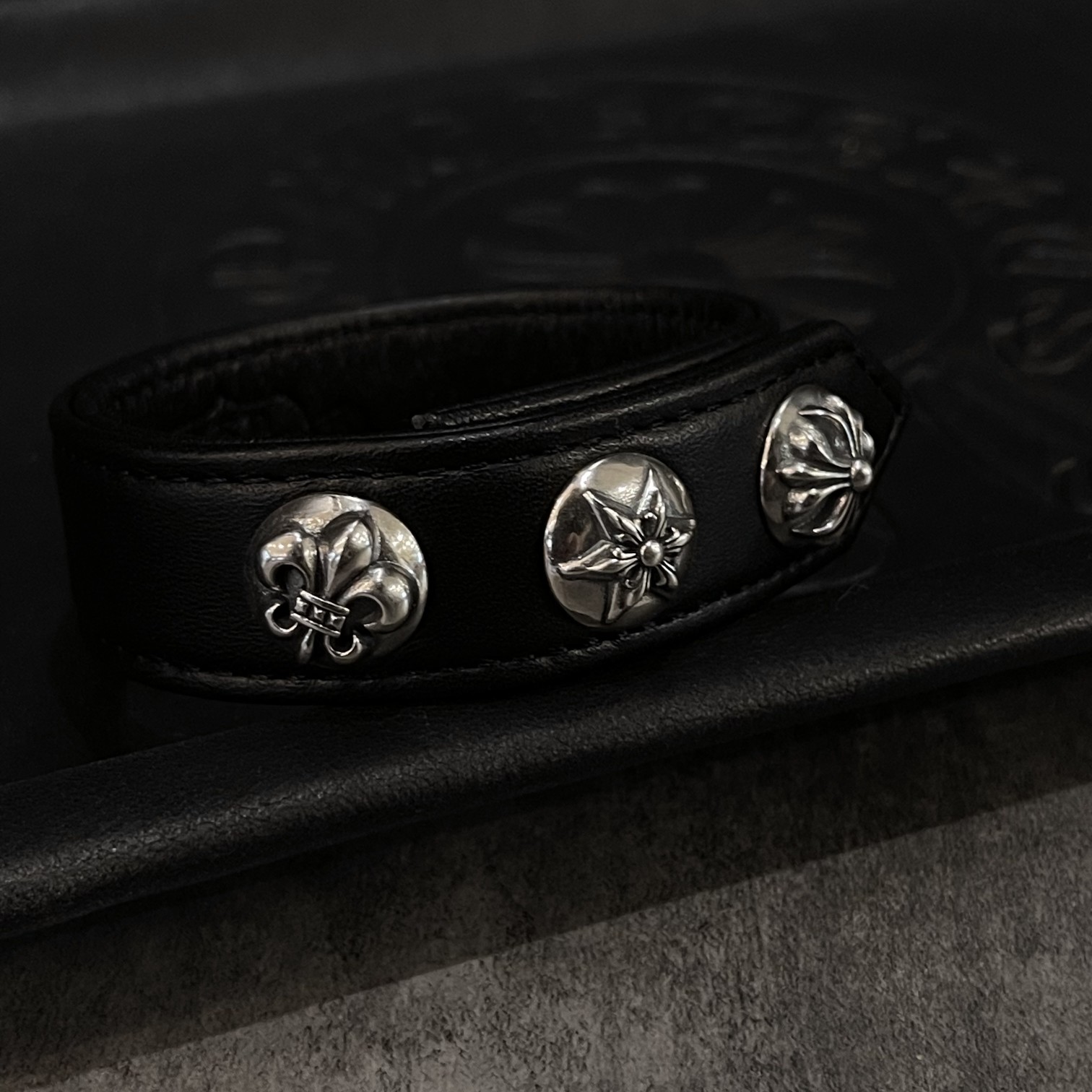 Chrome Hearts Three Elements Leather Bracelet（CHROME HEARTS 347）