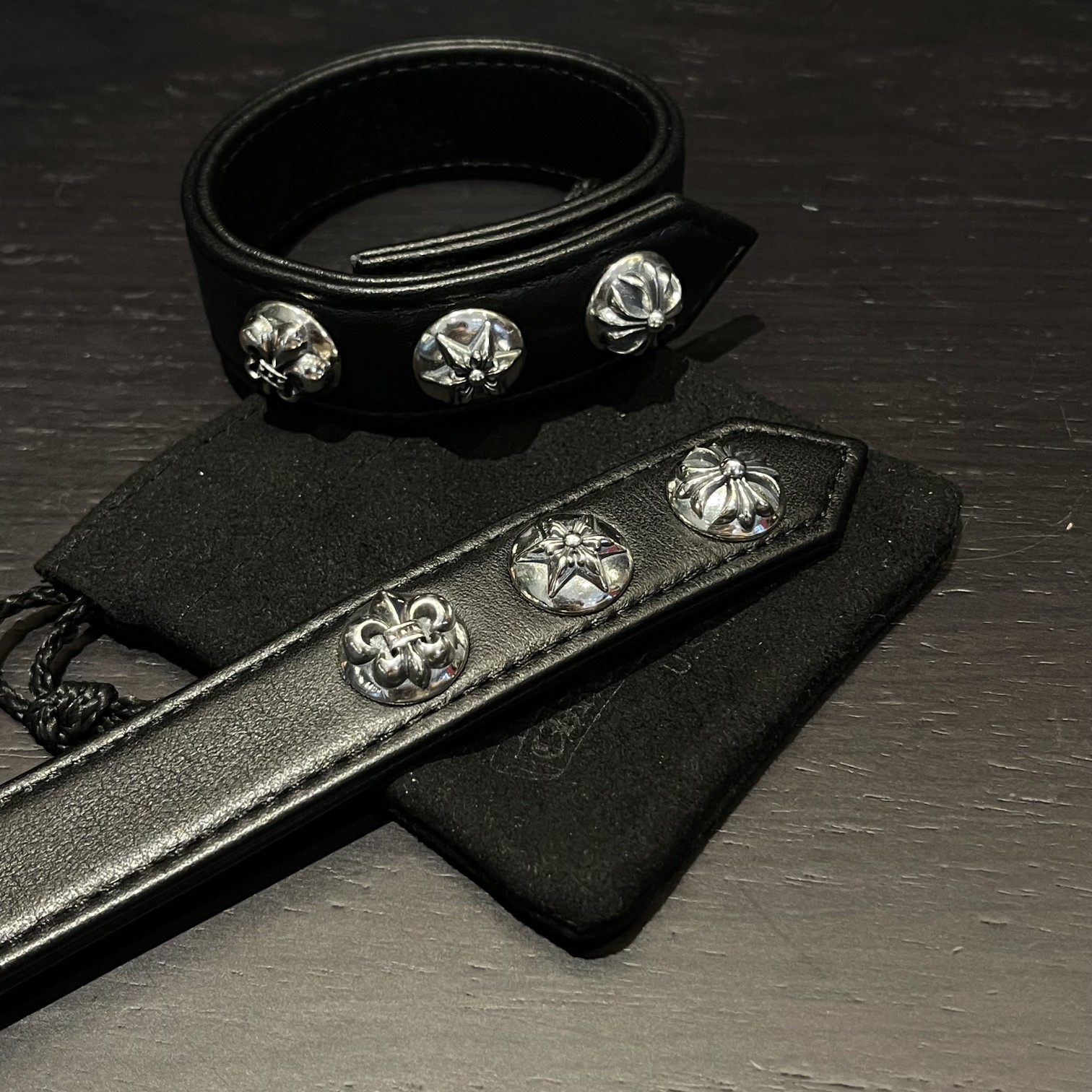 Chrome Hearts Three Elements Leather Bracelet（CHROME HEARTS 347）