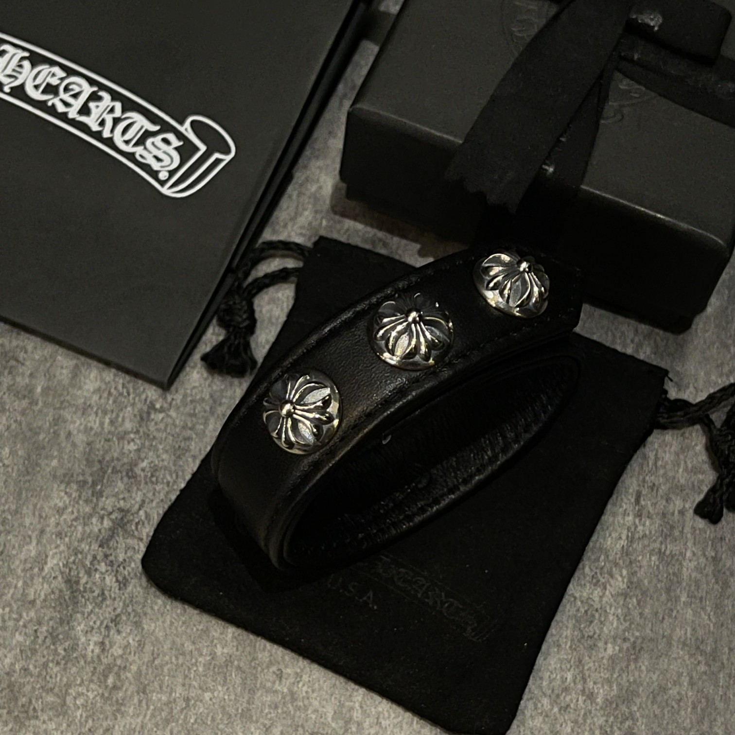 Chrome Hearts Cross Leather Bracelet（CHROME HEARTS 349）