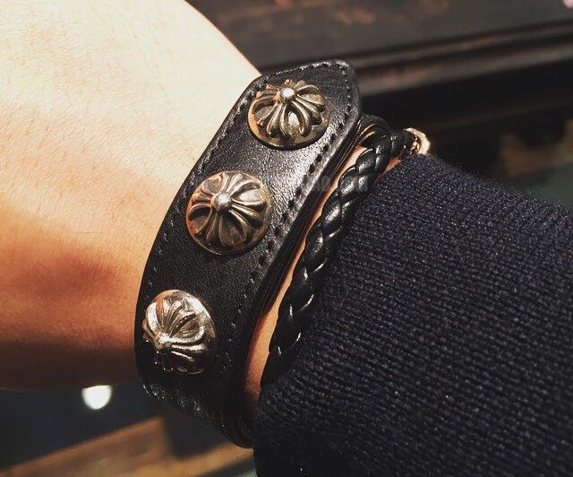 Chrome Hearts Cross Leather Bracelet（CHROME HEARTS 349）