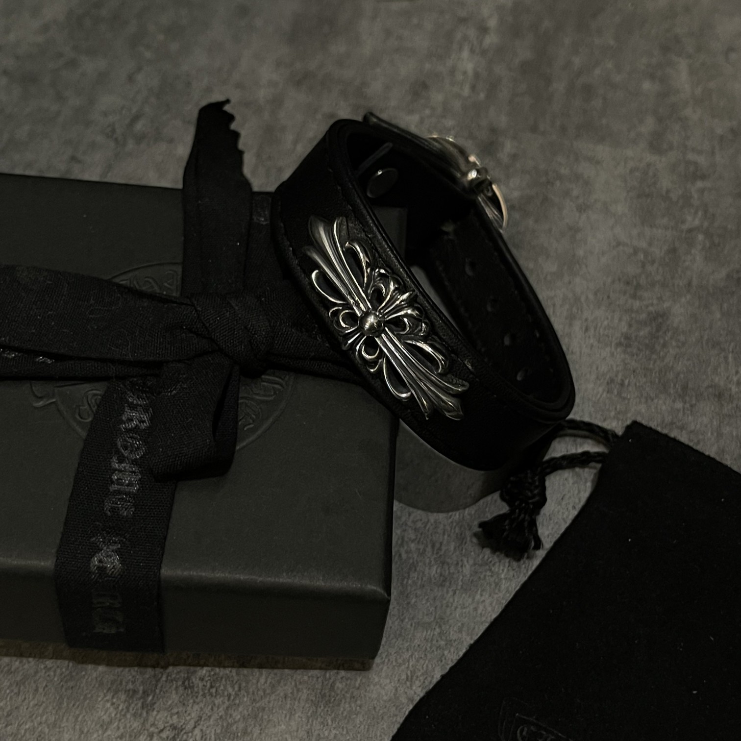 Chrome Hearts Iris Leather Bracelet（CHROME HEARTS 348）