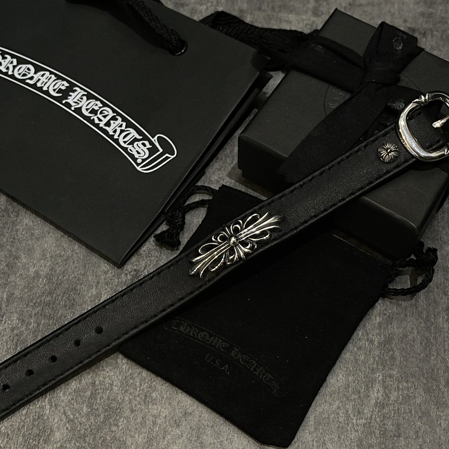 Chrome Hearts Iris Leather Bracelet（CHROME HEARTS 348）