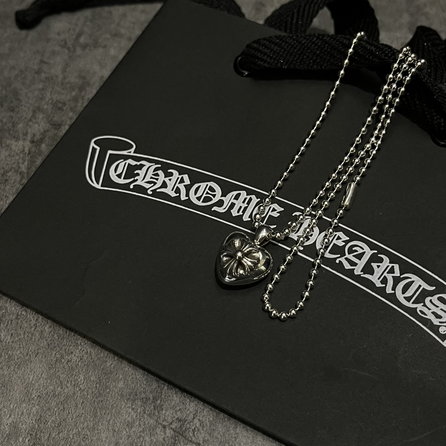 Chrome hearts cross heart necklace（CHROME HEARTS 302）