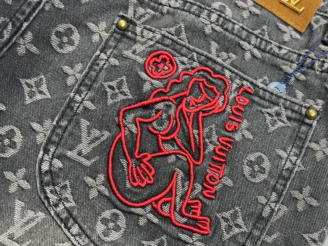 Louis Vuitton Baggy Denim Pants Black (1AAGPQ）