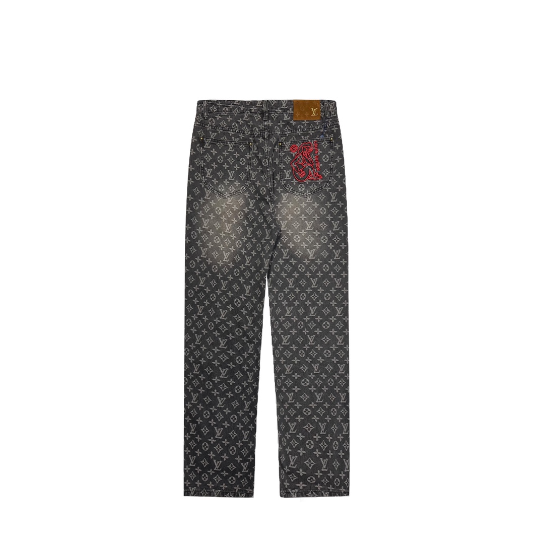 Louis Vuitton Baggy Denim Pants Black (1AAGPQ）