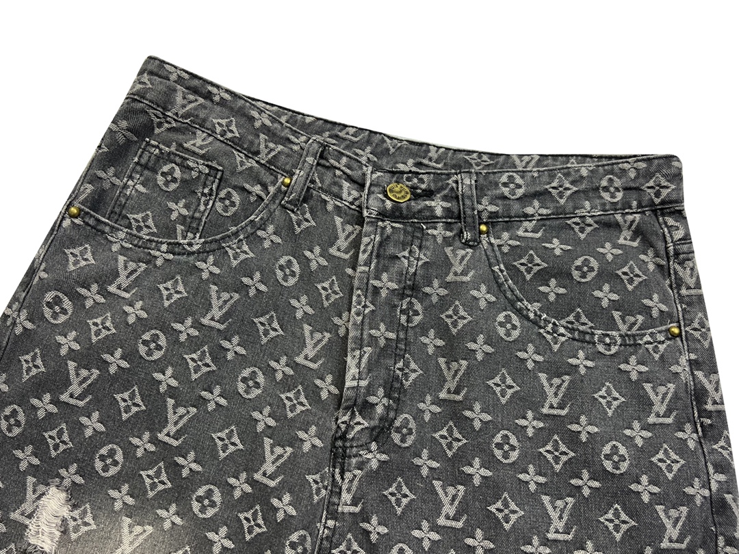 Louis Vuitton Baggy Denim Pants Black (1AAGPQ）