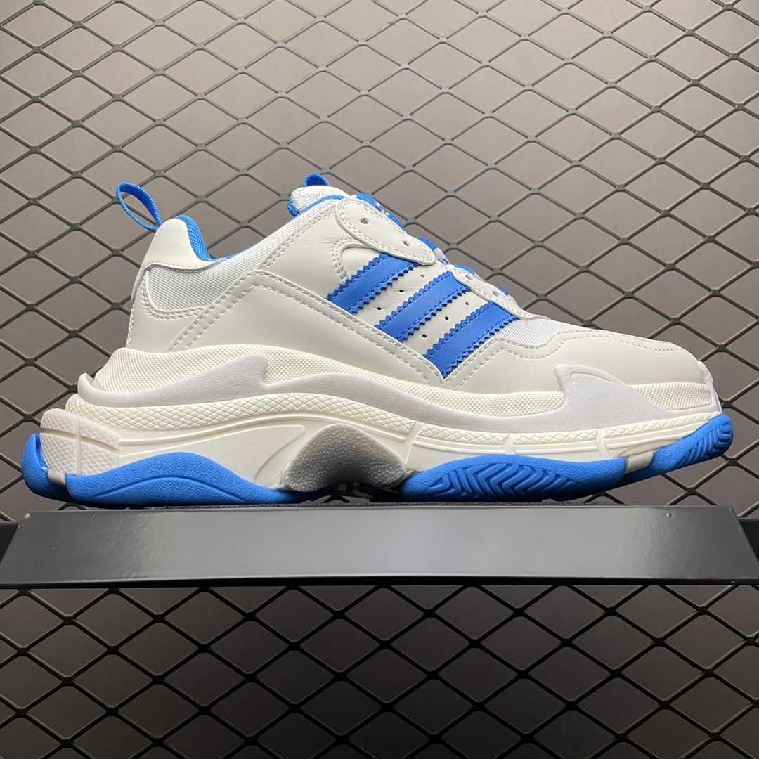 Balenciaga × adidas Triple S "White Blue"（IF0167）