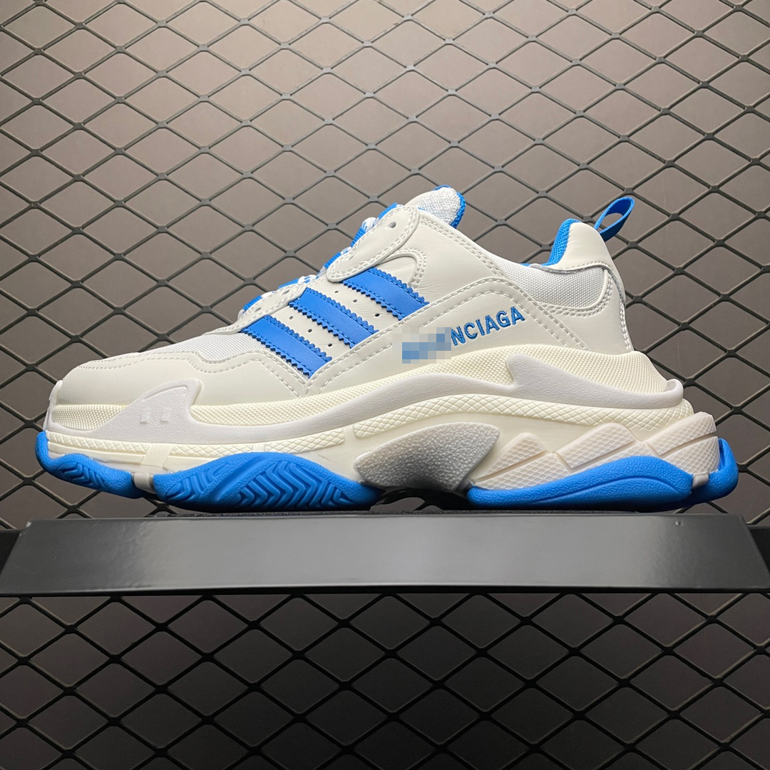 Balenciaga × adidas Triple S "White Blue"（IF0167）