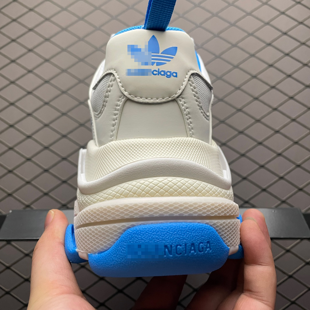 Balenciaga × adidas Triple S "White Blue"（IF0167）