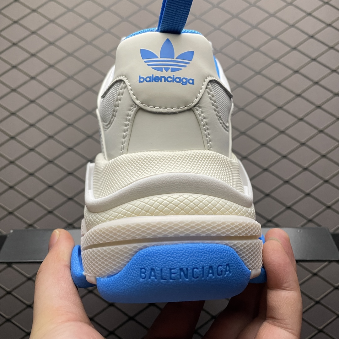 Balenciaga × adidas Triple S "White Blue"（IF0167）