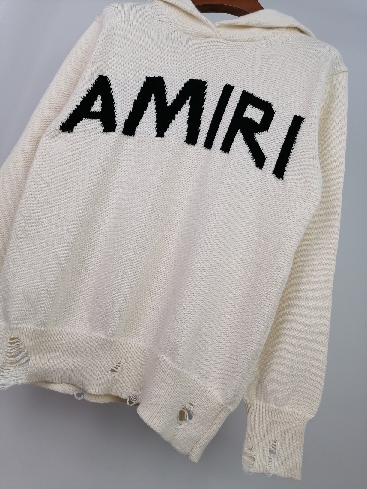 AMIRI Eyelash Logo Knitted Hoodie (PF22MKH005-001）
