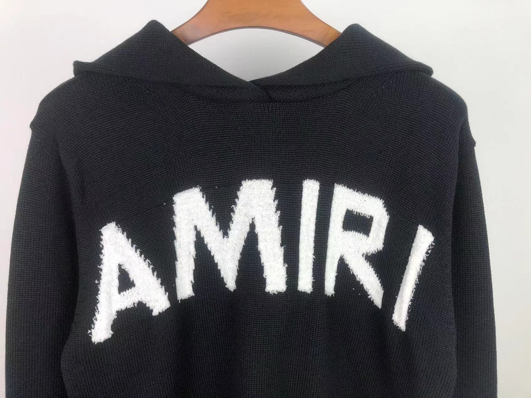 AMIRI Eyelash Logo Knitted Hoodie (PF22MKH005-001）