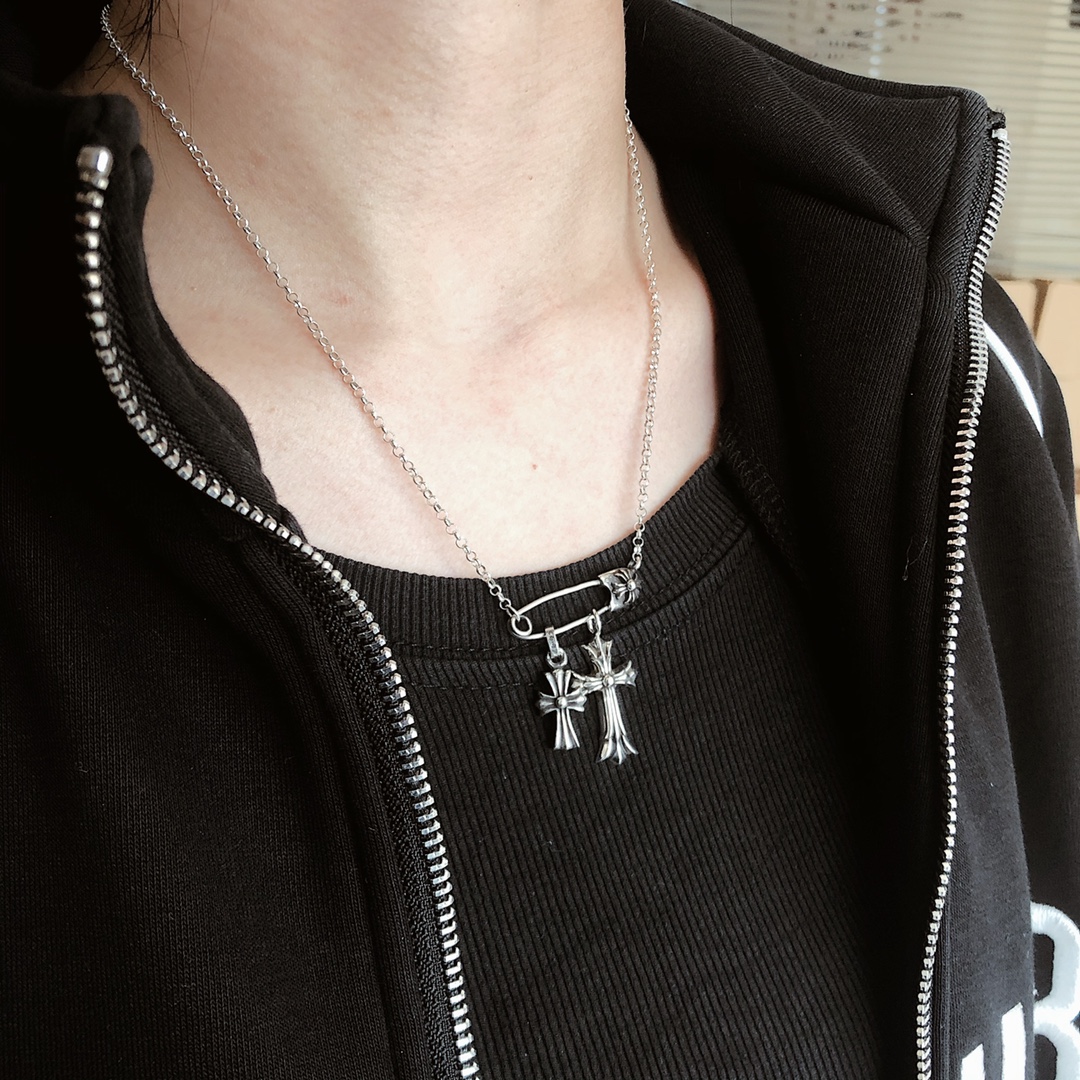 Chrome Hearts  Double Cross Necklace（CHROME HEARTS 337）