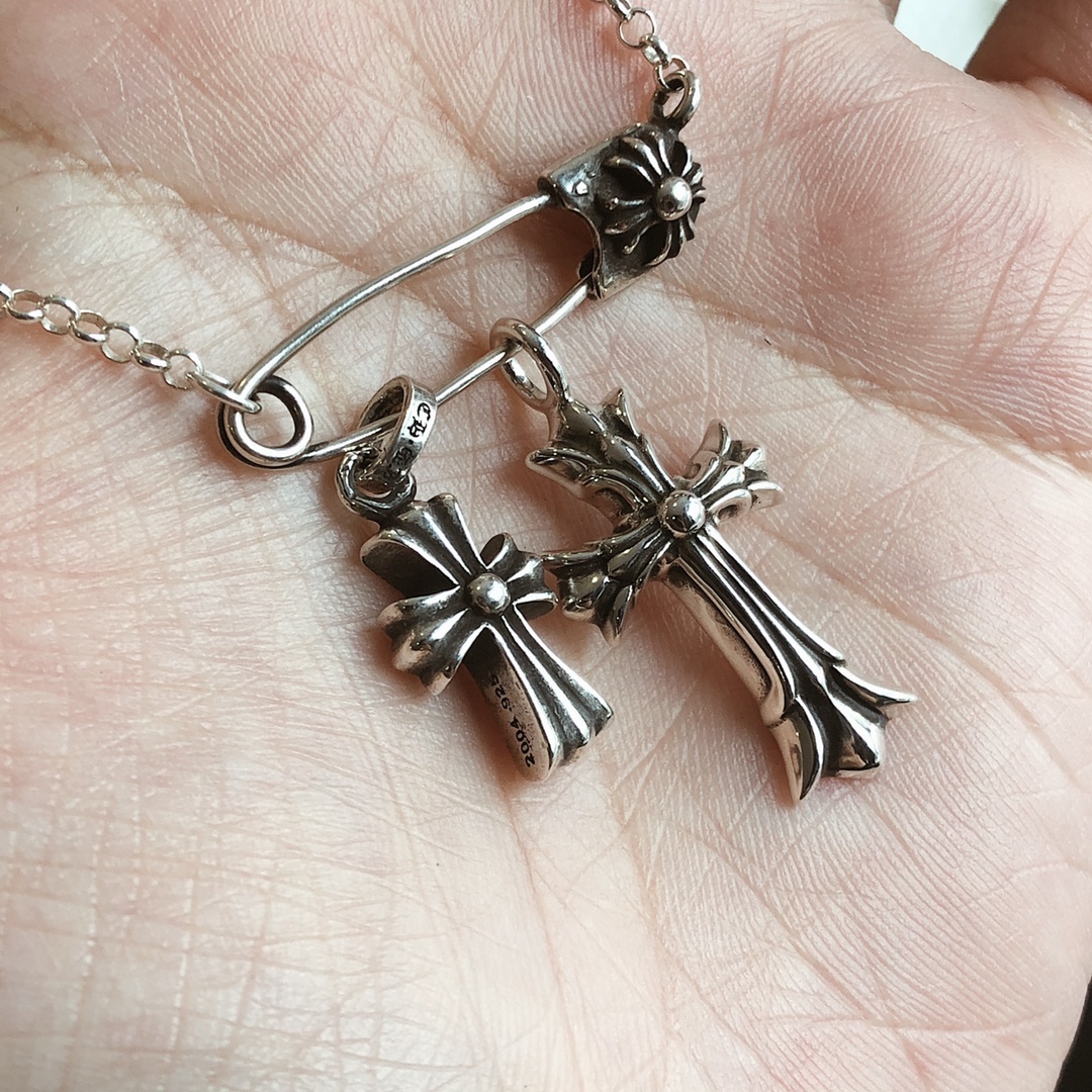 Chrome Hearts  Double Cross Necklace（CHROME HEARTS 337）