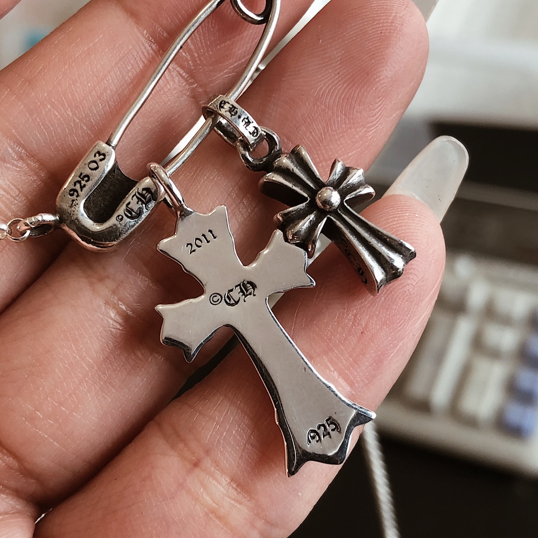 Chrome Hearts  Double Cross Necklace（CHROME HEARTS 337）