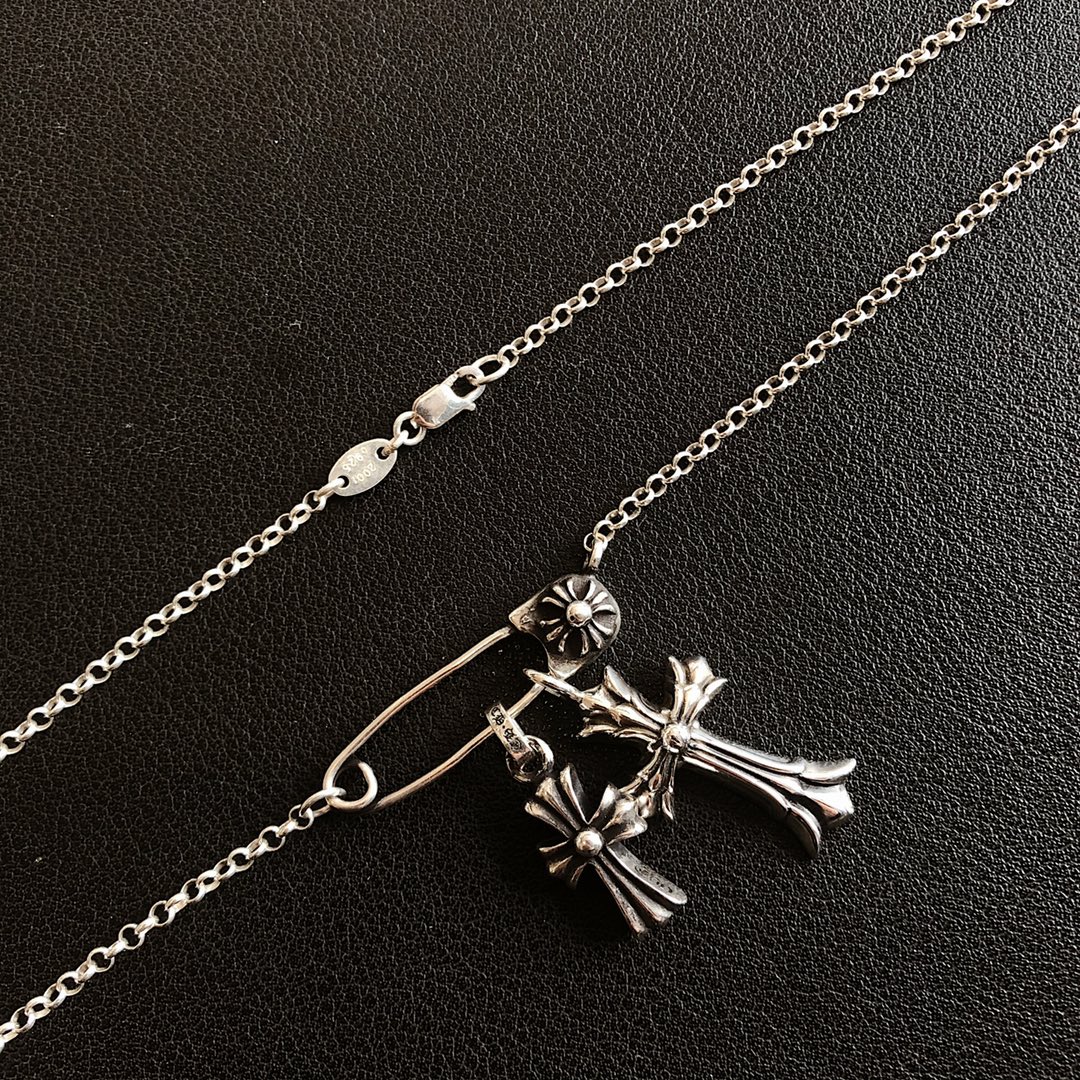 Chrome Hearts  Double Cross Necklace（CHROME HEARTS 337）