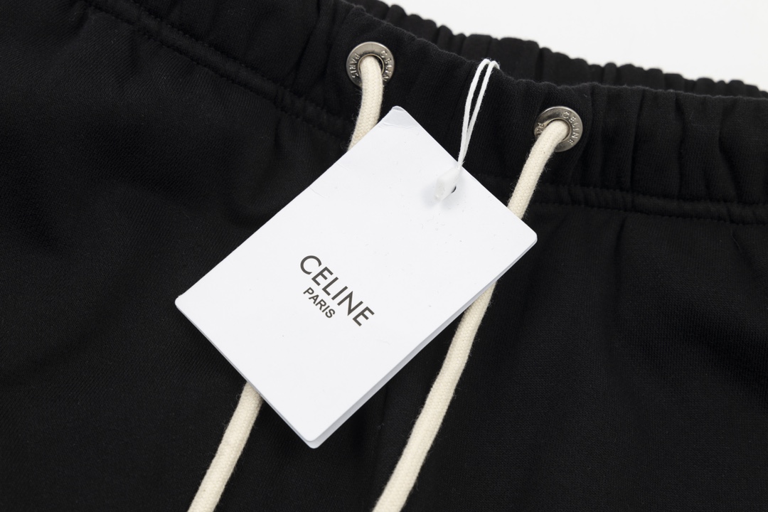 CELINE EMBROIDERED SHORTS IN COTTON FLEECE (2Z063670Q-01CB）