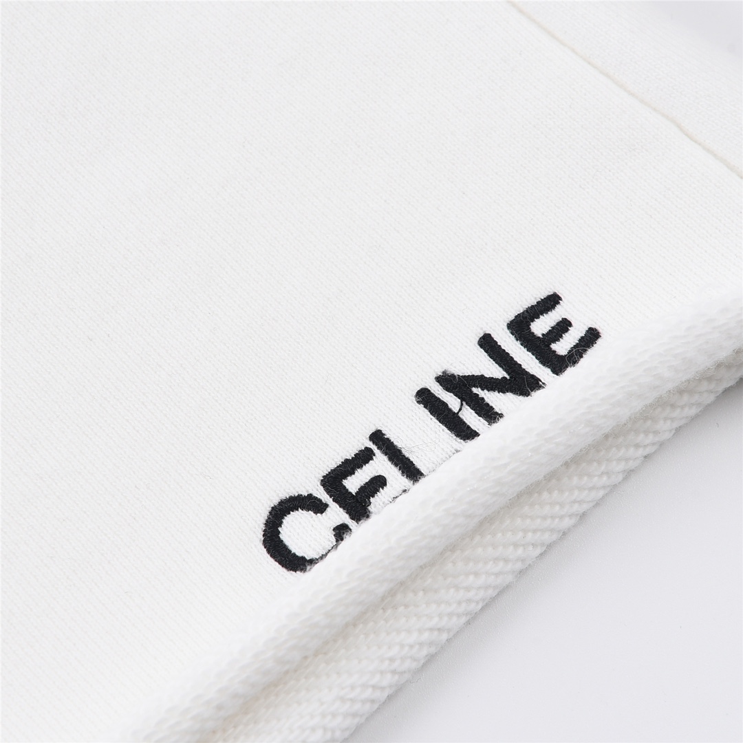 CELINE EMBROIDERED SHORTS IN COTTON FLEECE (2Z063670Q-01CB）