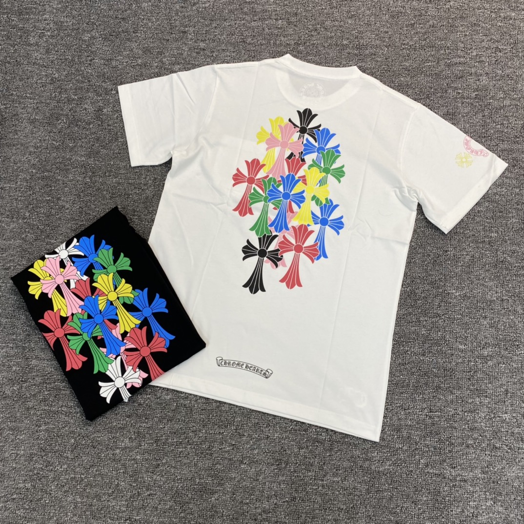 Chrome Hearts Multicolor Cross T-shirt Short Sleeve (HC-0609）