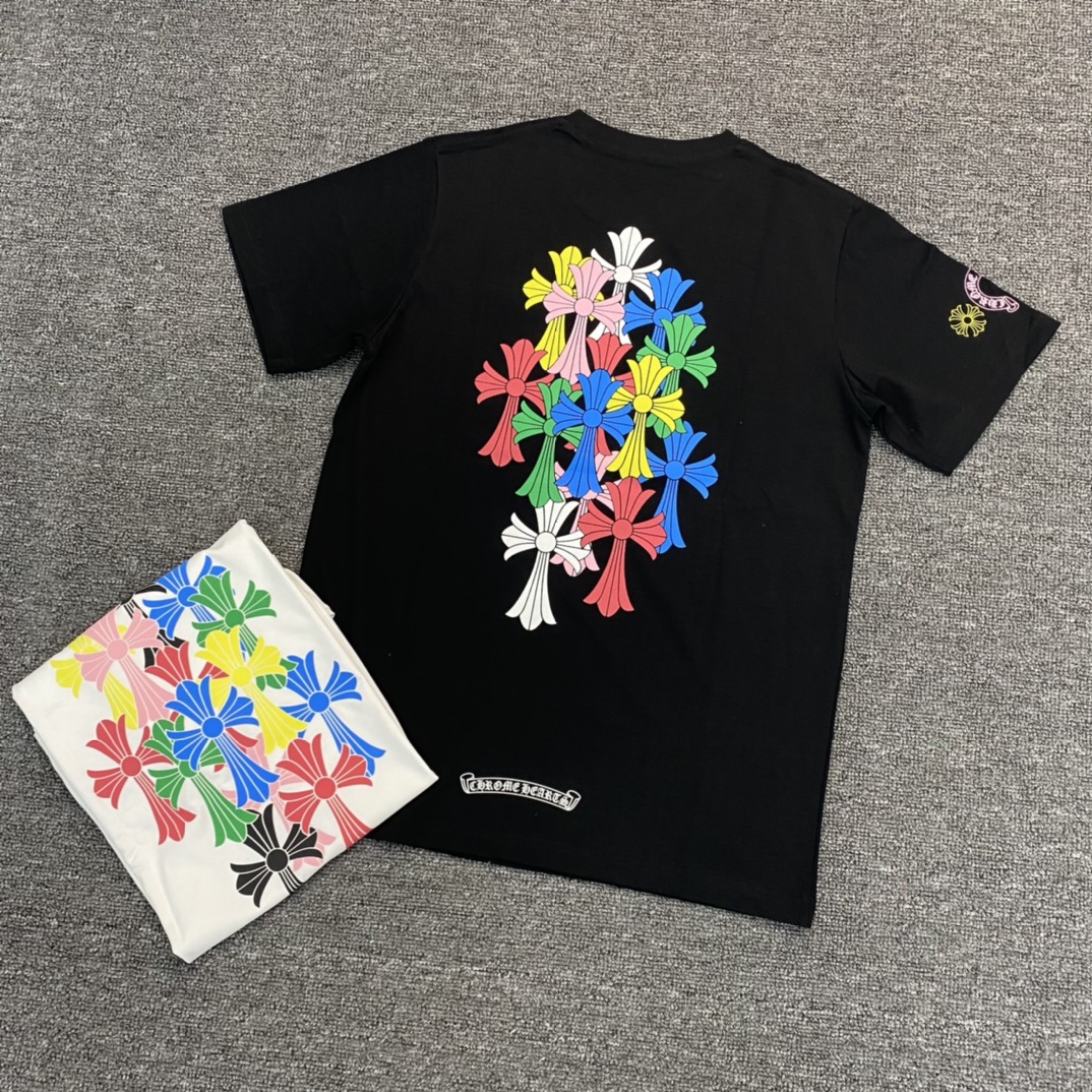 Chrome Hearts Multicolor Cross T-shirt Short Sleeve (HC-0609）