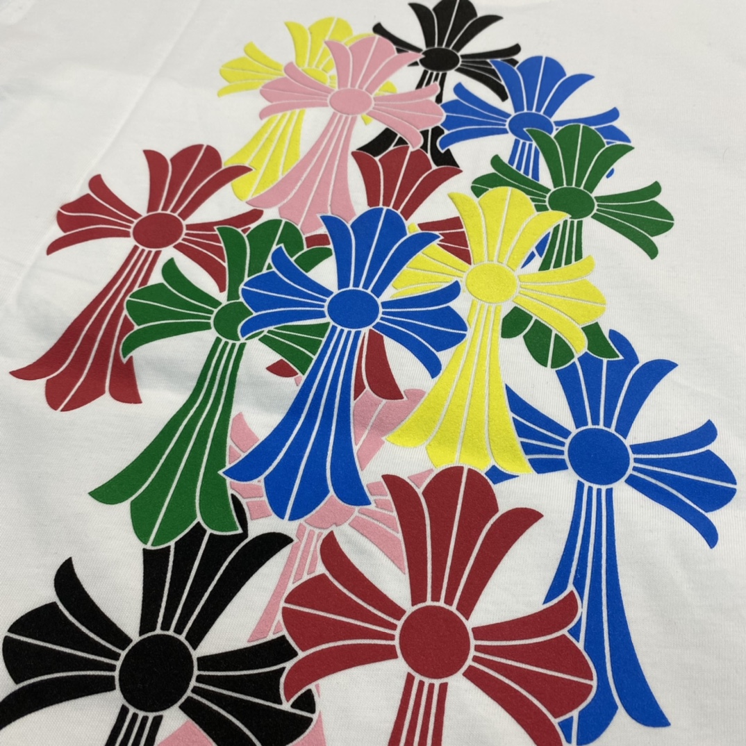 Chrome Hearts Multicolor Cross T-shirt Short Sleeve (HC-0609）