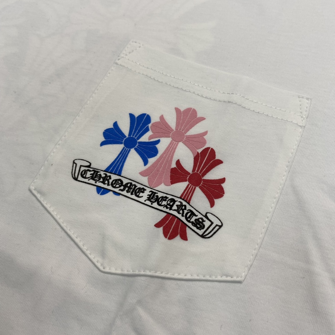 Chrome Hearts Multicolor Cross T-shirt Short Sleeve (HC-0609）