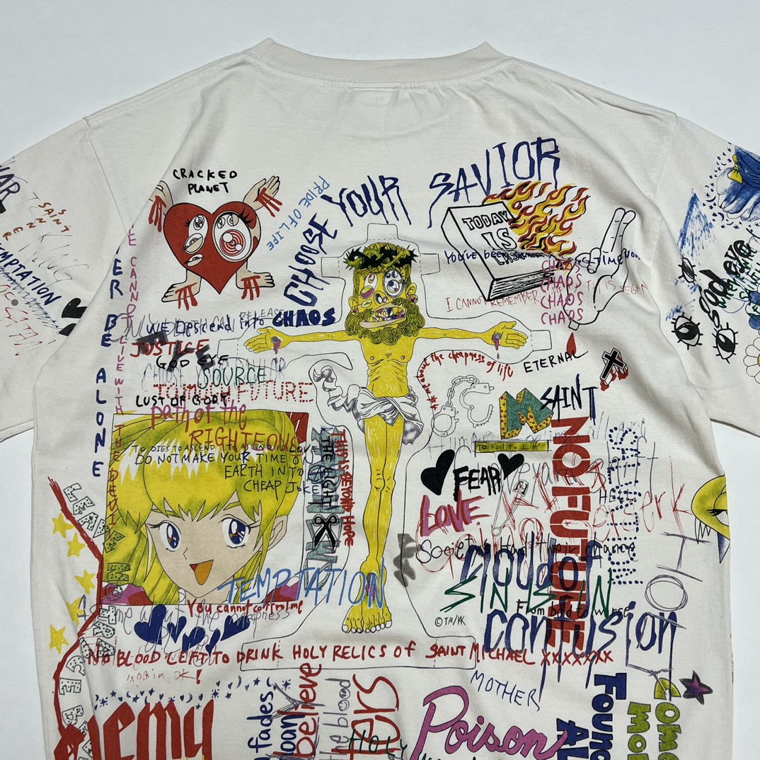 Takashi Murakami x SAINT M×××××× Graphic Tee White   (sm-FW21）