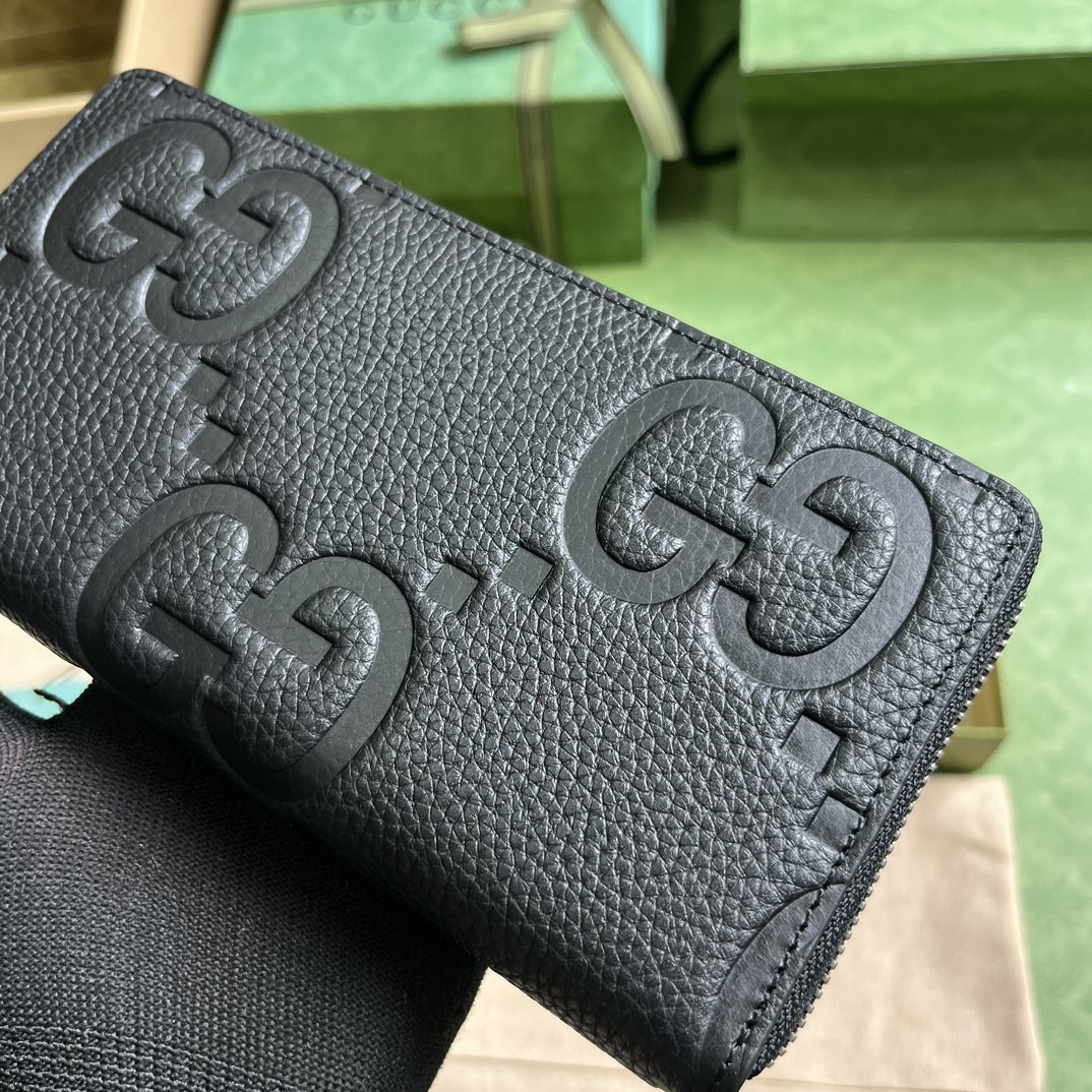 GUCCI Logo Embossed Zip-Around Wallet (739482AABY01000)