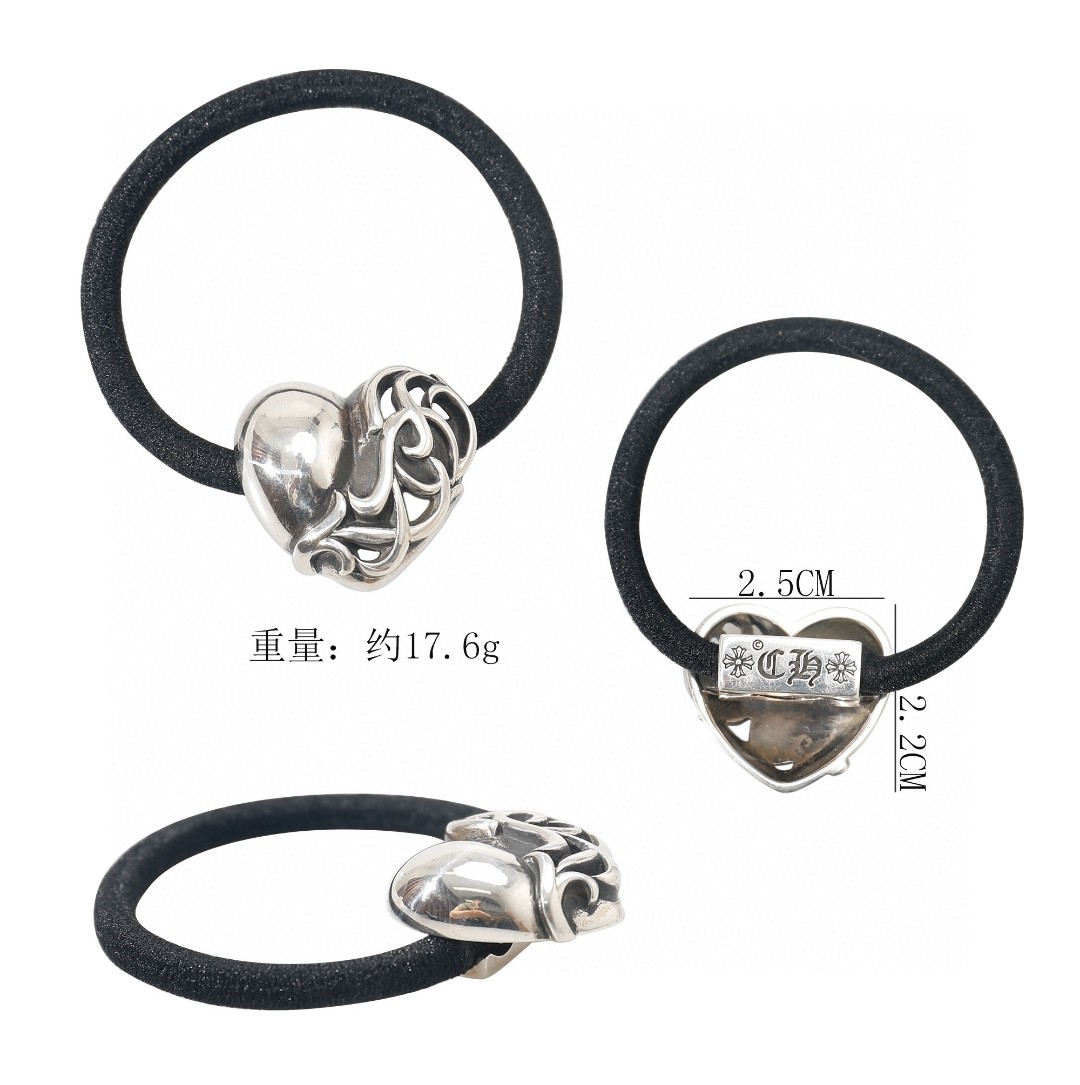 Chrome Heart Peach Heart Hairband/Bracelet（CHROME HEARTS 404）