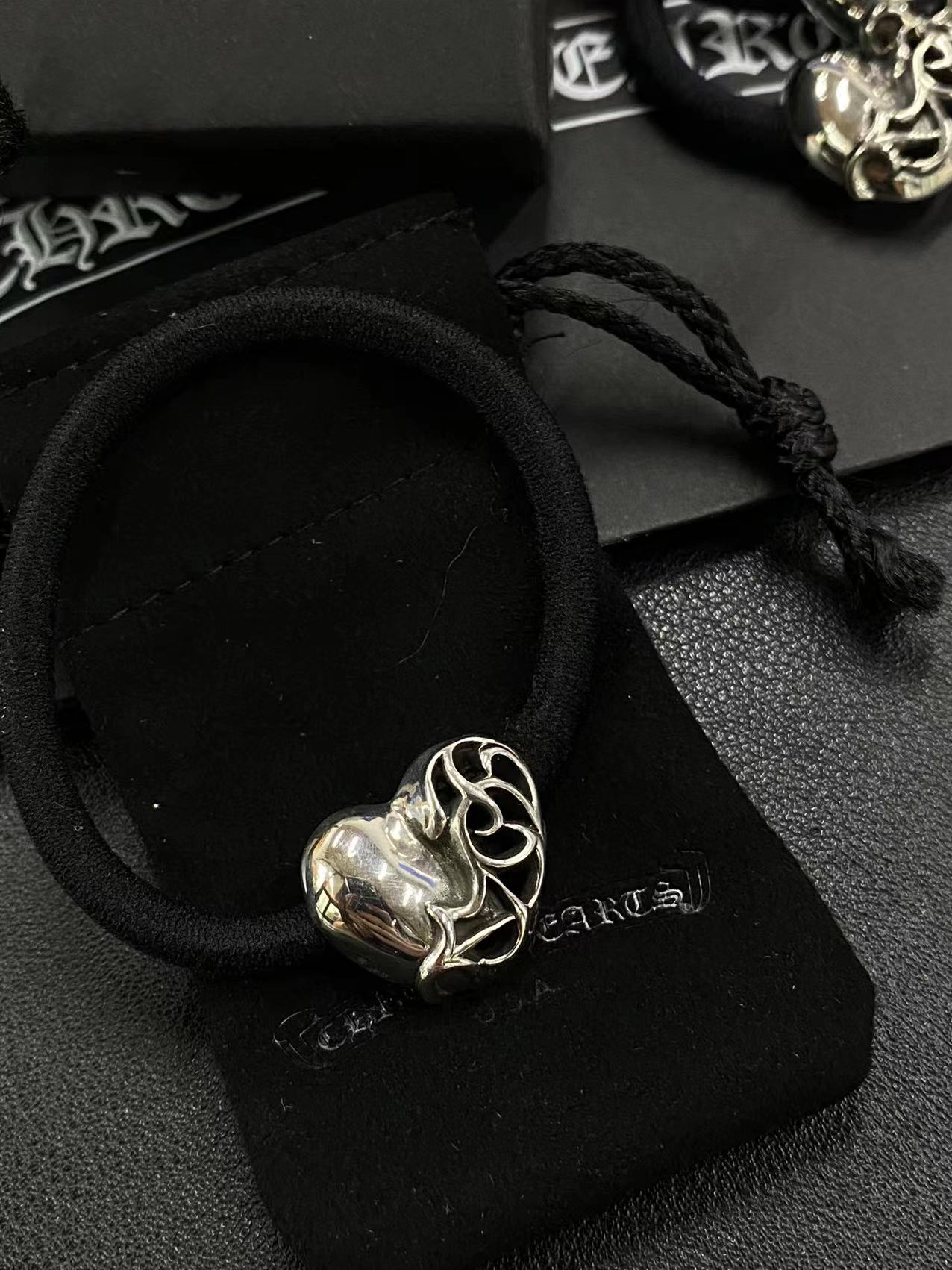 Chrome Heart Peach Heart Hairband/Bracelet（CHROME HEARTS 404）