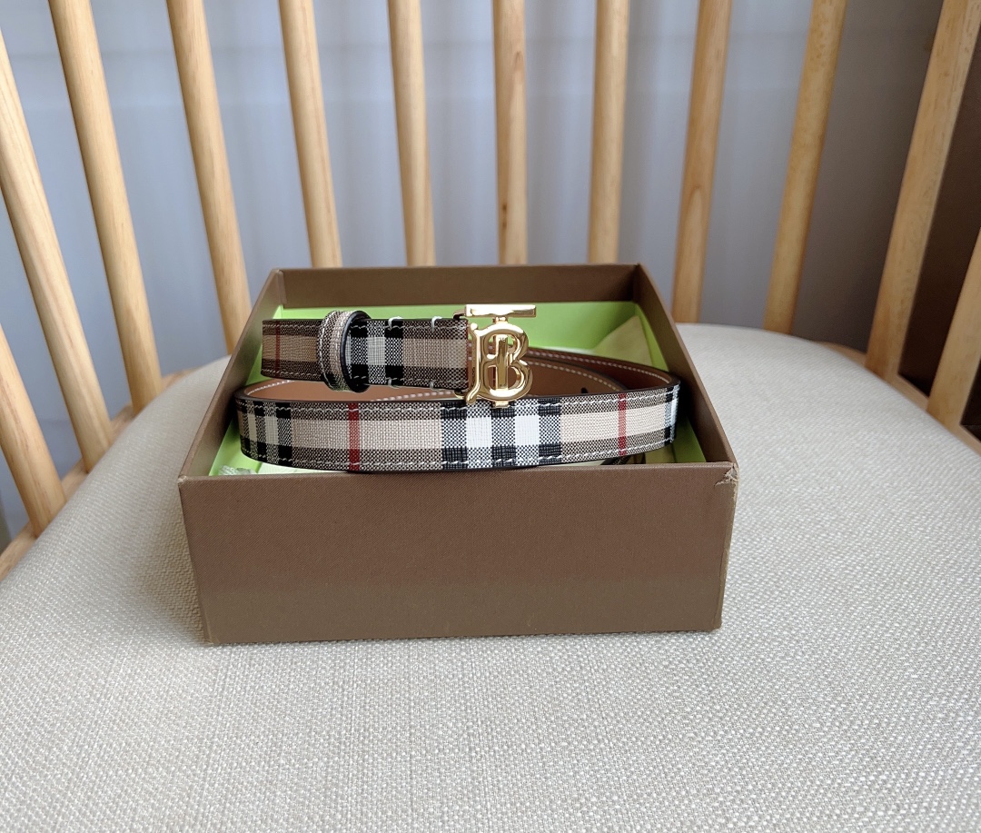 Burberry Check and Leather TB Belt（80704091）
