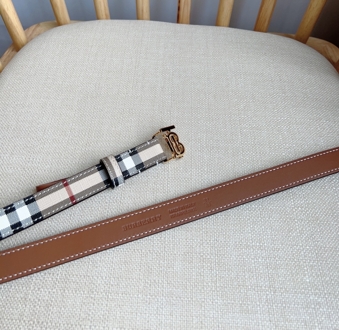 Burberry Check and Leather TB Belt（80704091）
