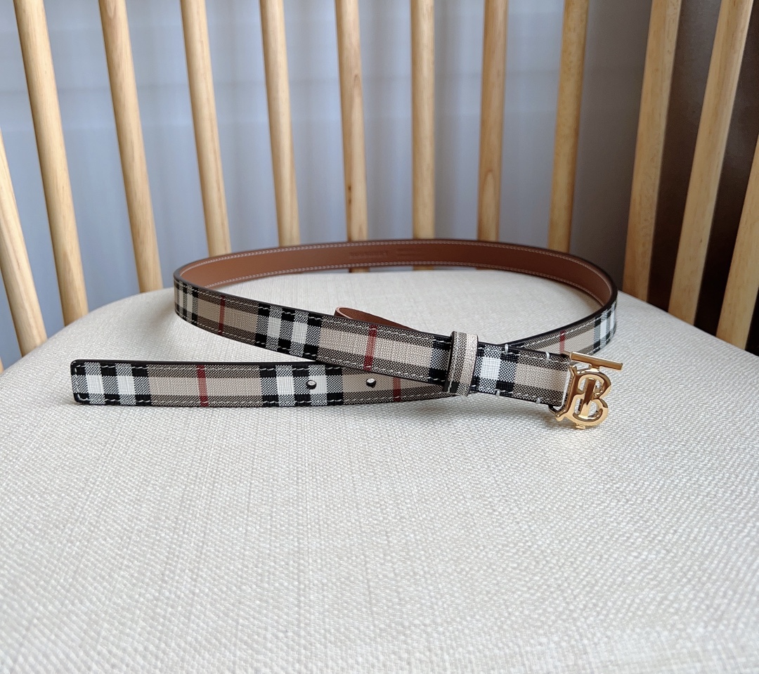 Burberry Check and Leather TB Belt（80704091）