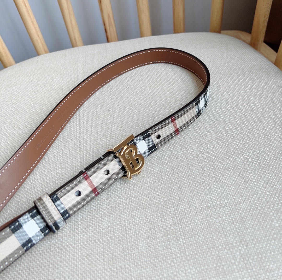 Burberry Check and Leather TB Belt（80704091）