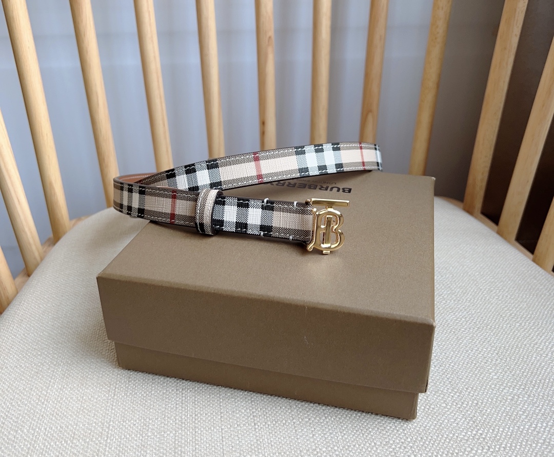 Burberry Check and Leather TB Belt（80704091）