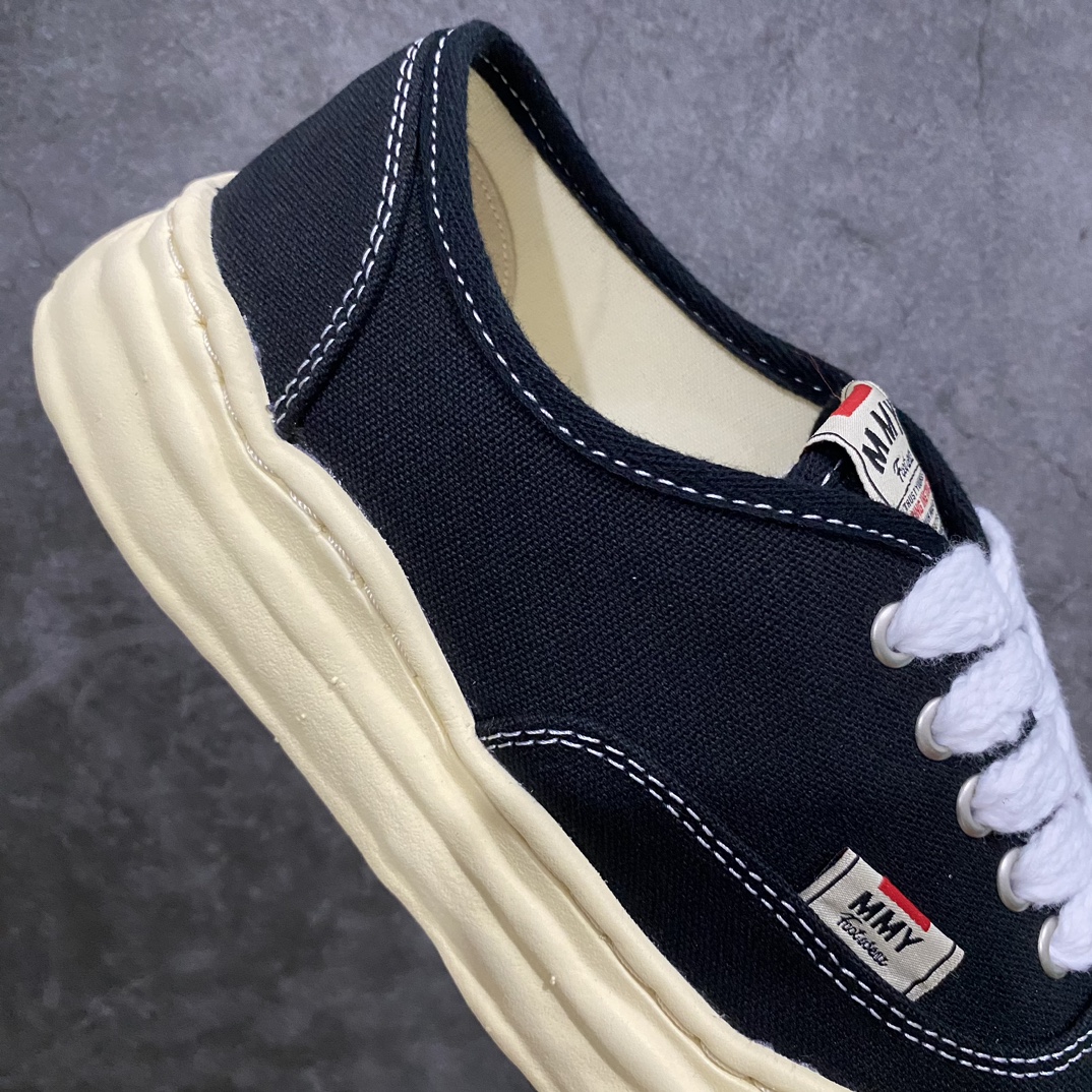 Maison MIHARA YASUHIRO BAKER Vintage-Like OG Sole Canvas Low-top Sneaker "Black" (A09FW735) 