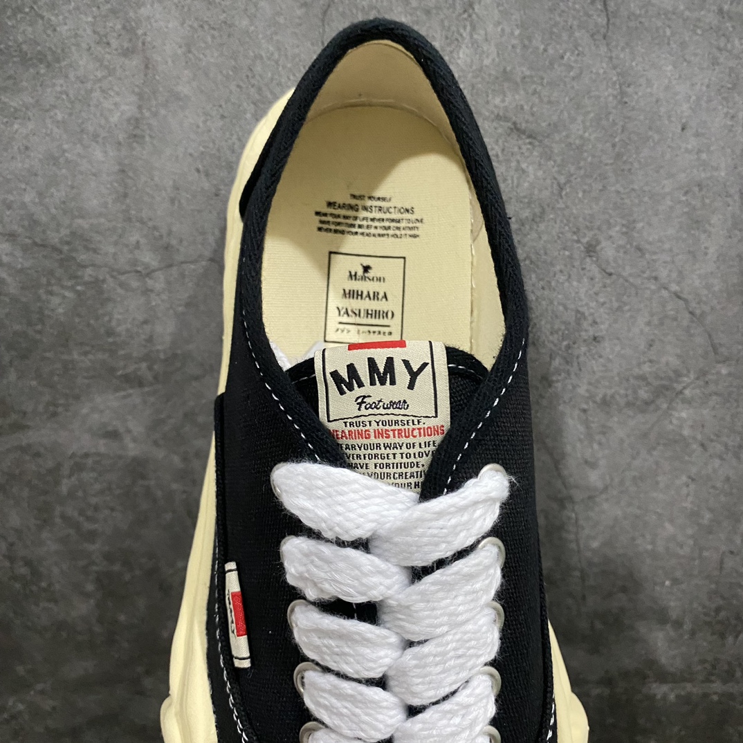 Maison MIHARA YASUHIRO BAKER Vintage-Like OG Sole Canvas Low-top Sneaker "Black" (A09FW735) 