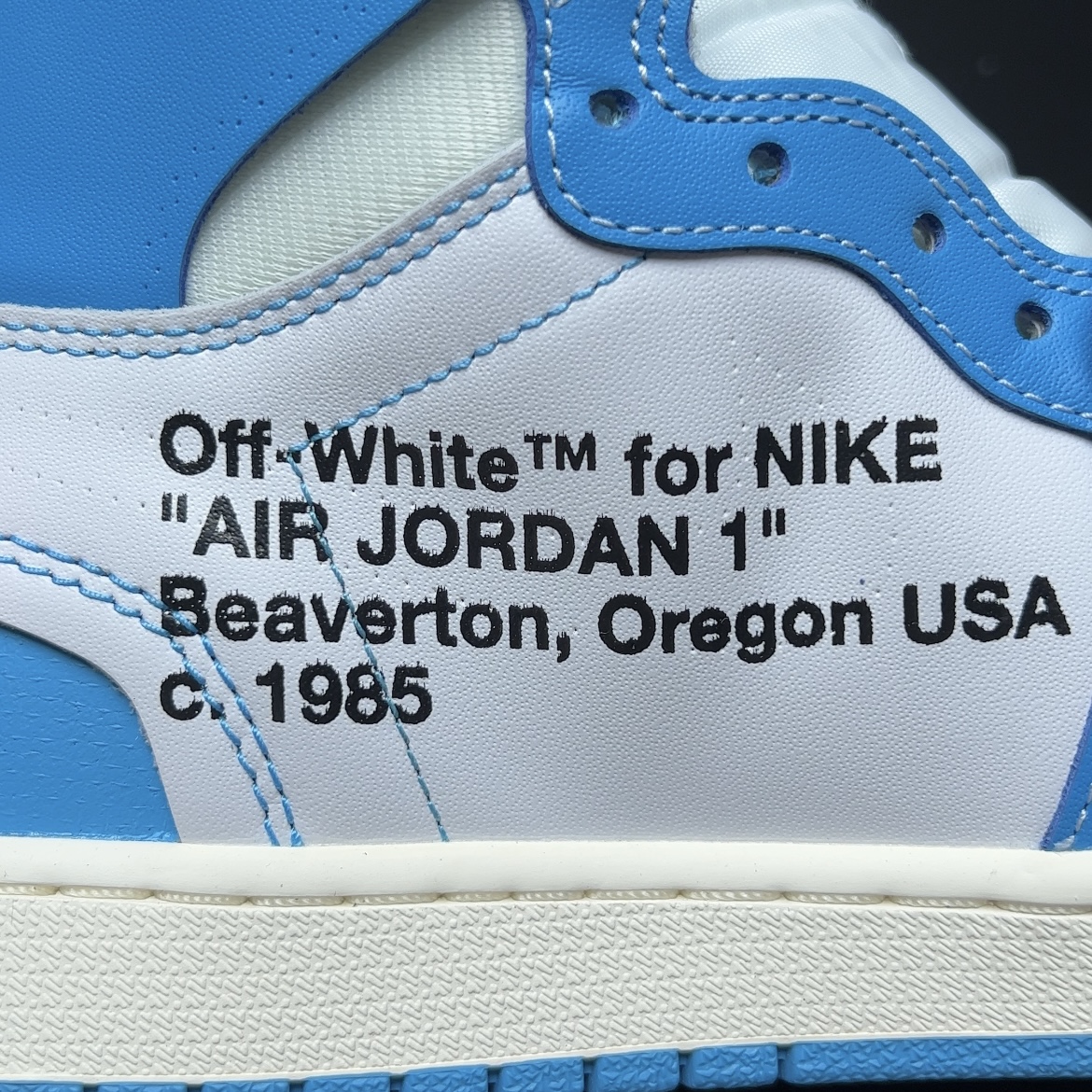 【LJR】Off-White × Nike Air Jordan 1 High UNC "White/Dark Powder Blue"  (AQ0818-148)