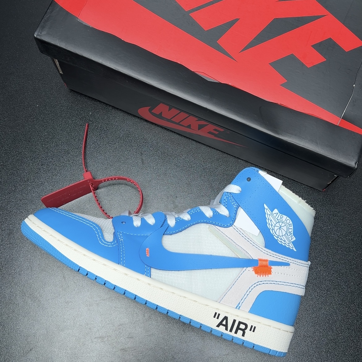 【LJR】Off-White × Nike Air Jordan 1 High UNC "White/Dark Powder Blue"  (AQ0818-148)