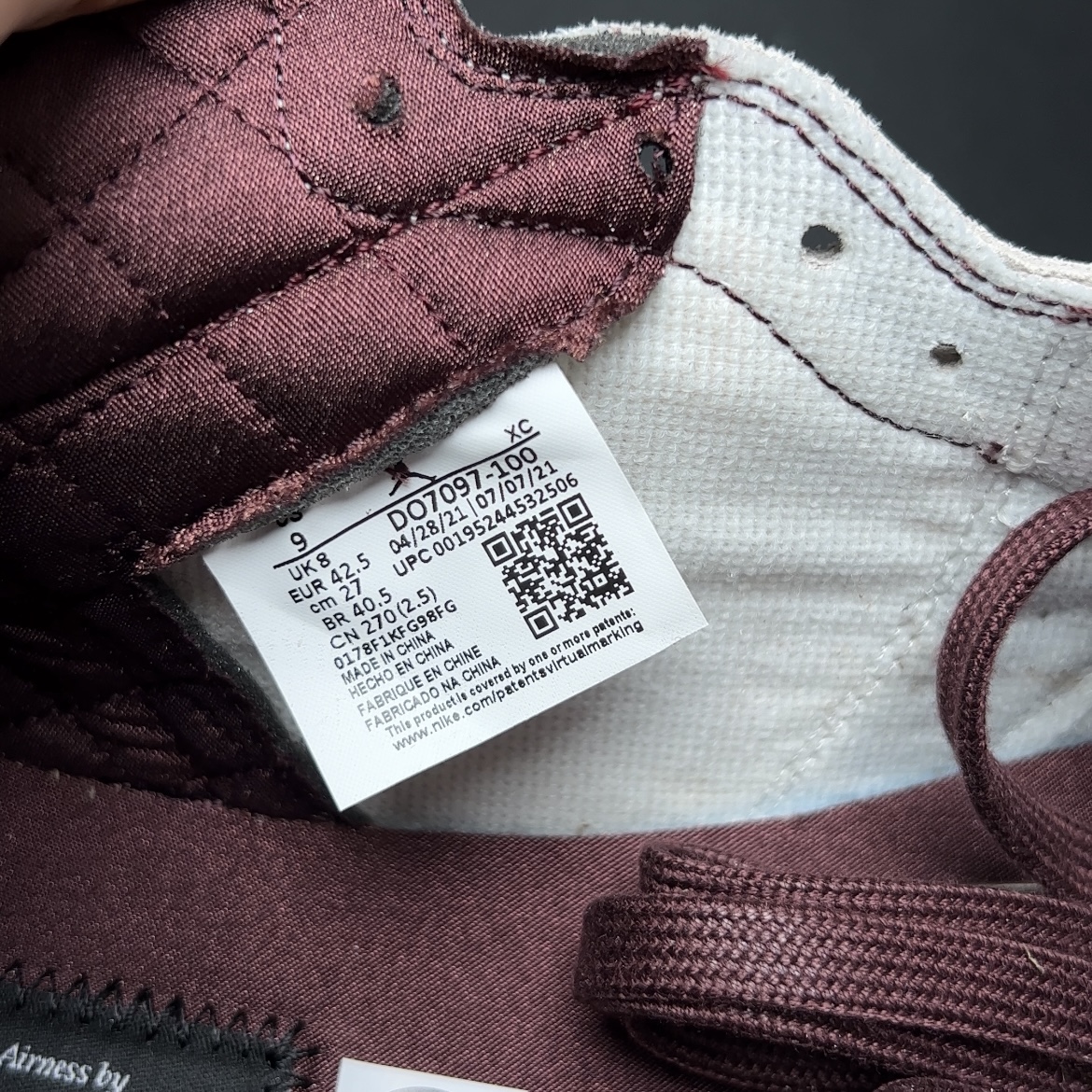 【LJR】A Ma Maniere × Nike Air Jordan 1 RETRO High OG "Sail and Burgundy" (DO7097-100)