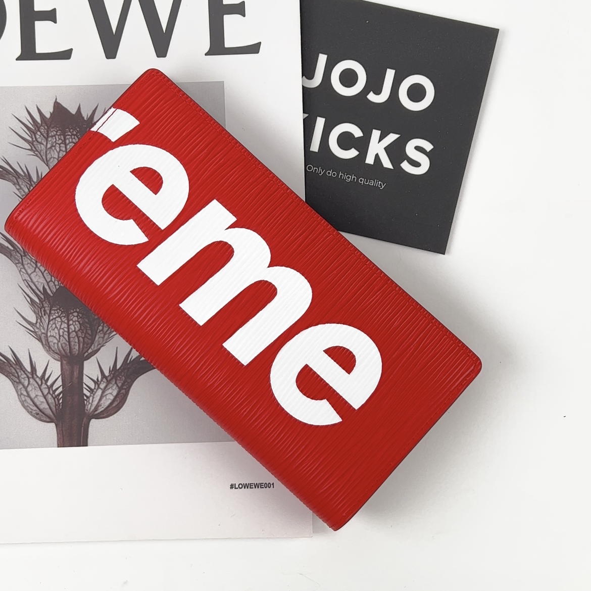 Louis Vuitton x Supreme Portefeuille Brazza Long Wallet in Red Epi Leather(M67719）