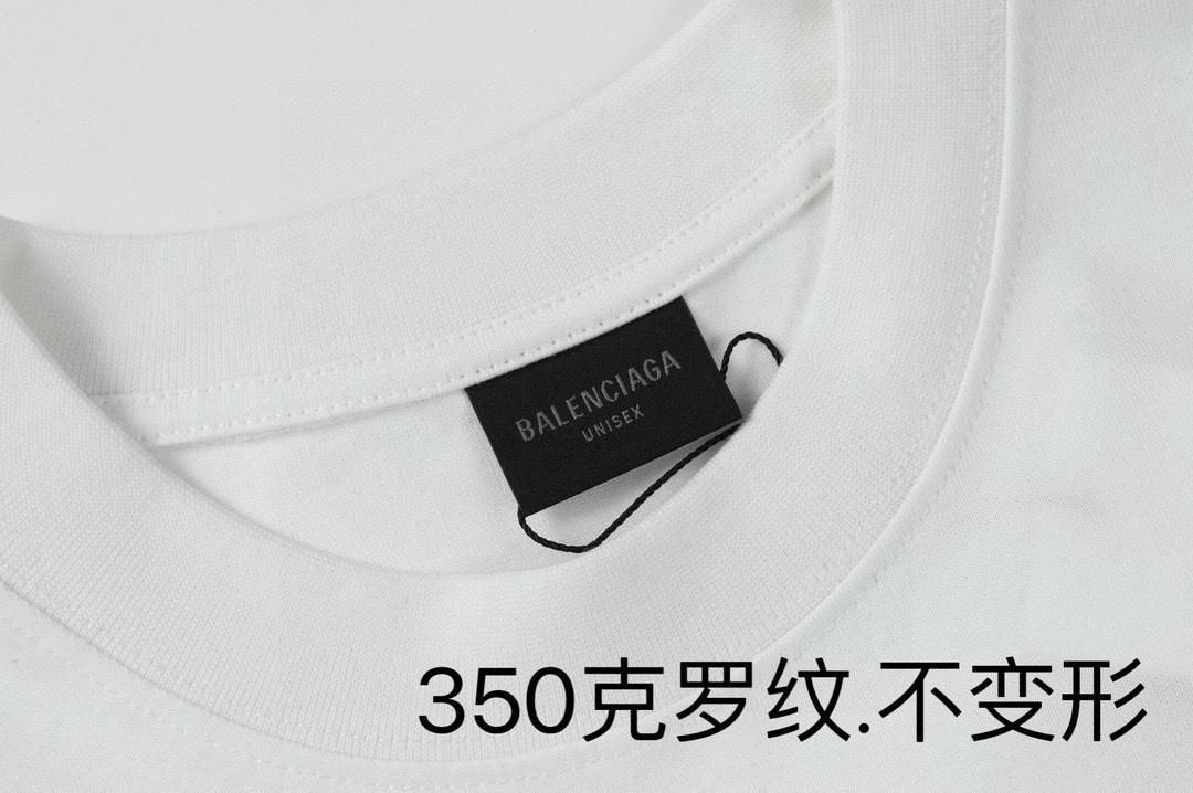 BALENCIAGA White jersey T-shirt（764235TQVT99016）