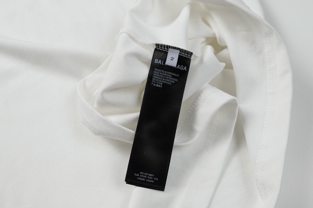 BALENCIAGA White jersey T-shirt（764235TQVT99016）