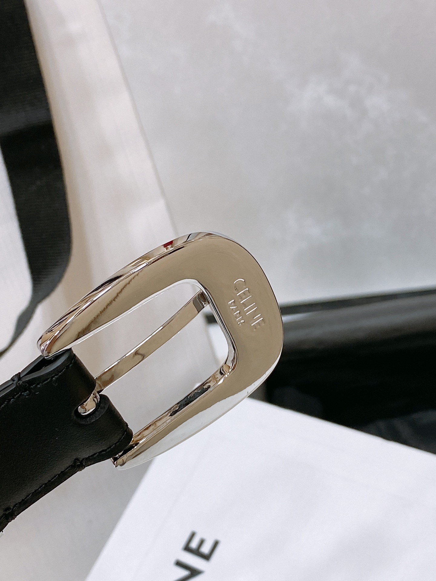 Celine Medium Marco Belt With Strass In Vintage Calfskin-2.5cm（45BFF3AJG38SI）