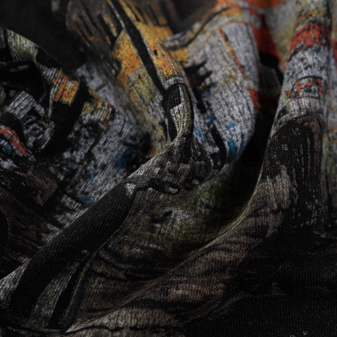 BALENCIAGA Belleville T-Shirt Oversized in Washed Faded Vintage Jersey "Black（787349TRVP71041）