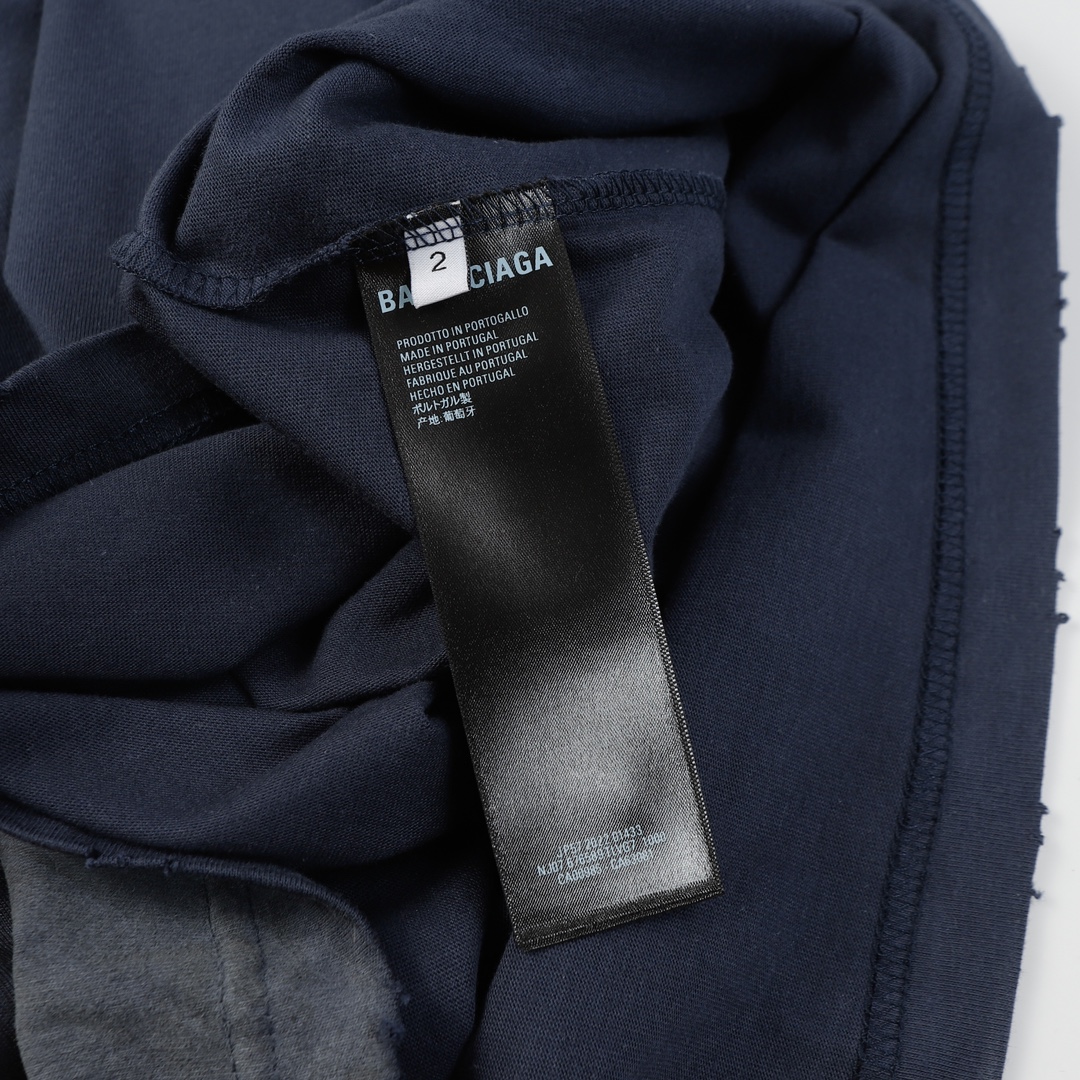 Balenciaga Black 3B Stencil Vintage Jersey Oversized T-shirt（787349TQVU41083）