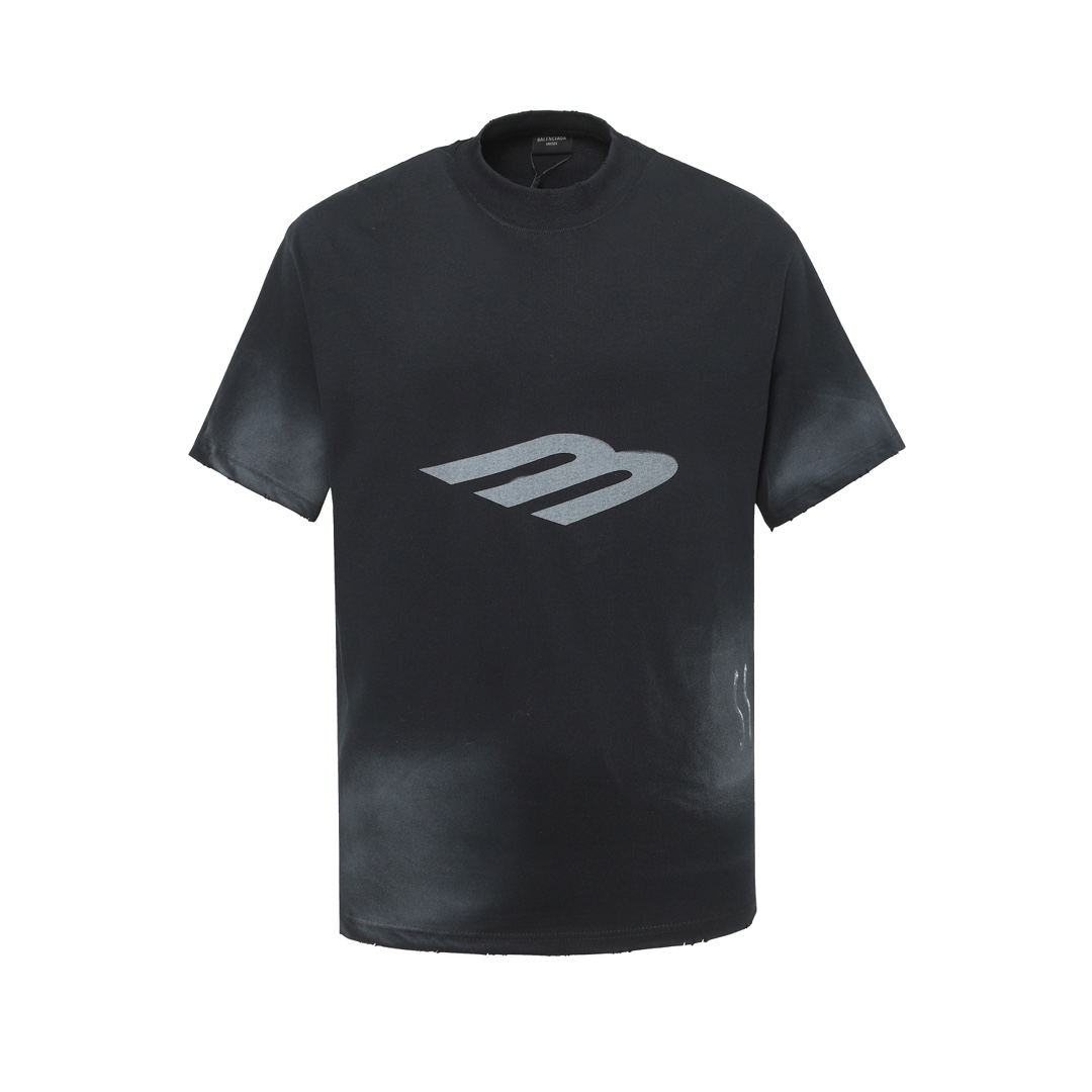 Balenciaga Black 3B Stencil Vintage Jersey Oversized T-shirt（787349TQVU41083）